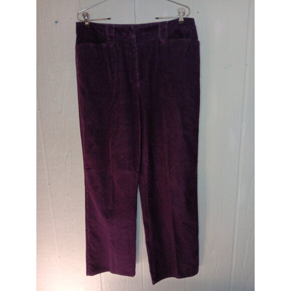 Villager Sport Liz Claiborne Women's 12 Plum Purple Chevron Corduroy Stretch - Picture 3 of 7